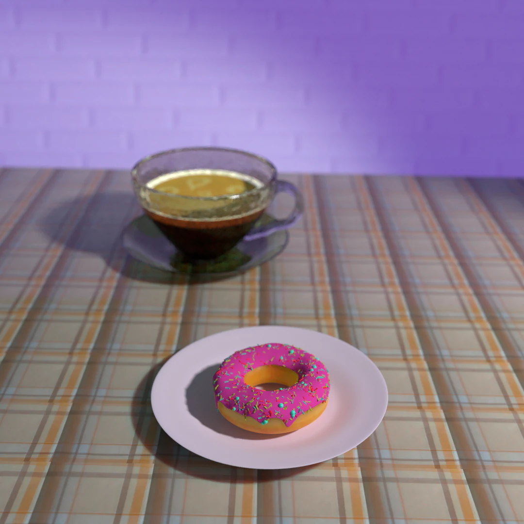 donut with coffe 3d 3D Model .c4d .max .obj .3ds .fbx .stl .blend