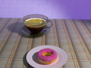 пончик с кофе 3d 3D Модель