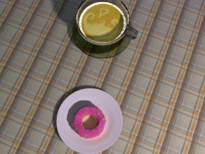 donut with coffe 3d 3D Model