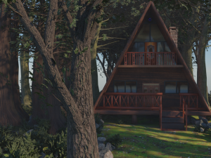 cabin in the forest 3D मॉडल