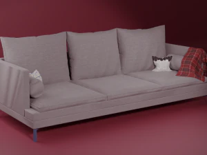 沙发渲染 3D 模型