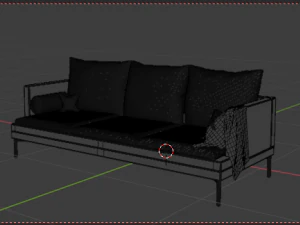 沙发渲染 3D 模型