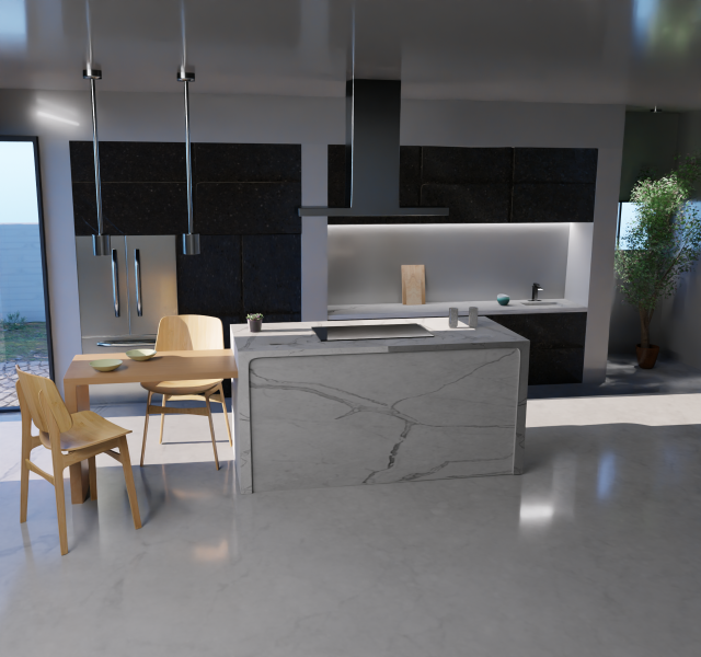 elegant kitchen interior 3D Модель .c4d .max .obj .3ds .fbx .stl .blend 