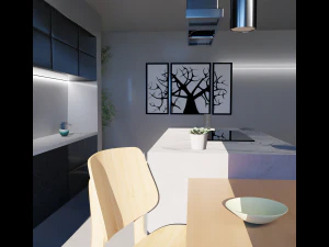 interior elegante da cozinha Modelo 3D