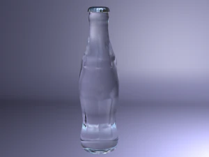 battaglia di vetro con tappo metallico Modello 3D