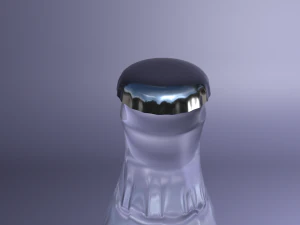 glass battle with metallic cap 3D Model