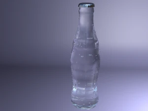 glass battle with metallic cap 3D Model