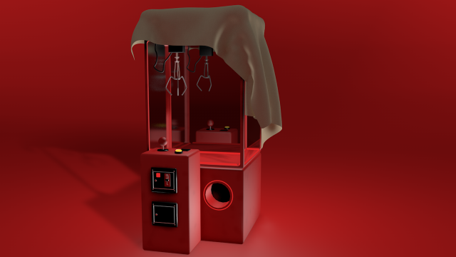 gaming machine with cloth 3D Modell .c4d .max .obj .3ds .fbx .stl .blend