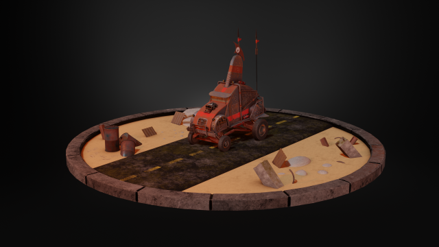post-apocalyptic car 3D 모델 .c4d .max .obj .3ds .fbx .stl .blend 