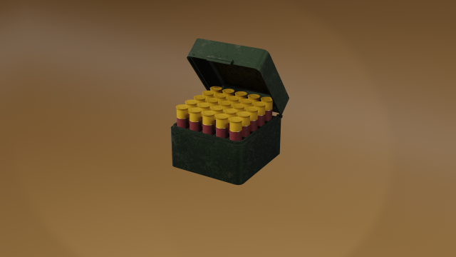 A box of bullets of 12mm caliber 3D 모델 .c4d .max .obj .3ds .fbx .stl .blend 