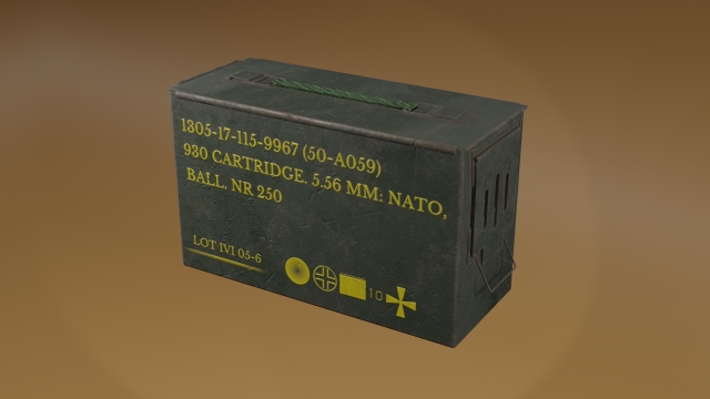 The box is a 556 caliber cartridge of the NATO sample Modelo 3D .c4d .max .obj .3ds .fbx .stl .blend 