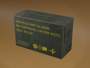 The box is a 556 caliber cartridge of the NATO sample 3D Models