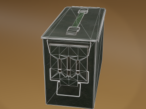 The box is a 556 caliber cartridge of the NATO sample Modelo 3D
