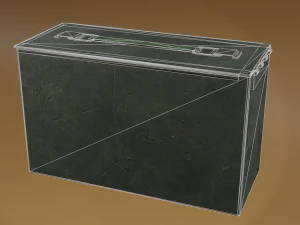 The box is a 556 caliber cartridge of the NATO sample 3D Model