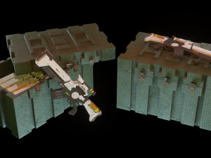 Cannone a rotaia Modello 3D