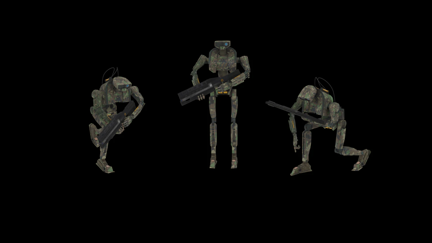 Robot miner and robot security 3D Model .c4d .max .obj .3ds .fbx .stl .blend 