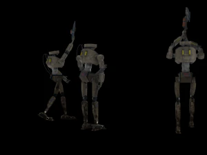 Robot miner and robot security 3D Model