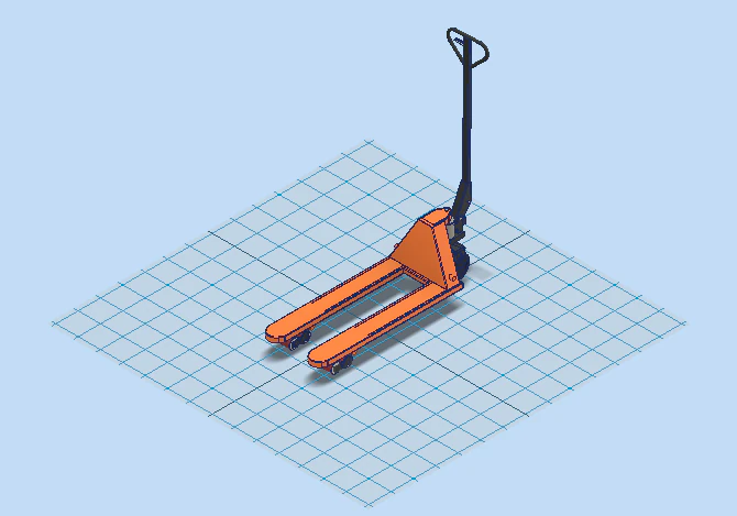 pallet truck 3D Print Model .c4d .max .obj .3ds .fbx .stl .blend 