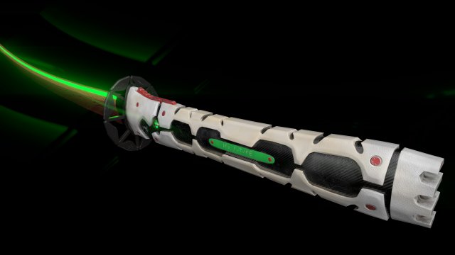 cyberpunk style katana Modello 3D .c4d .max .obj .3ds .fbx .stl .blend