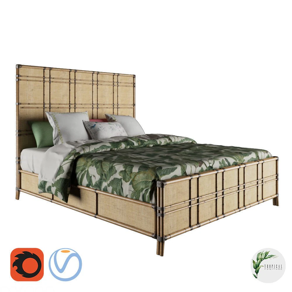 tropical - coco bay panel bed 3D Model .c4d .max .obj .3ds .fbx .stl .blend