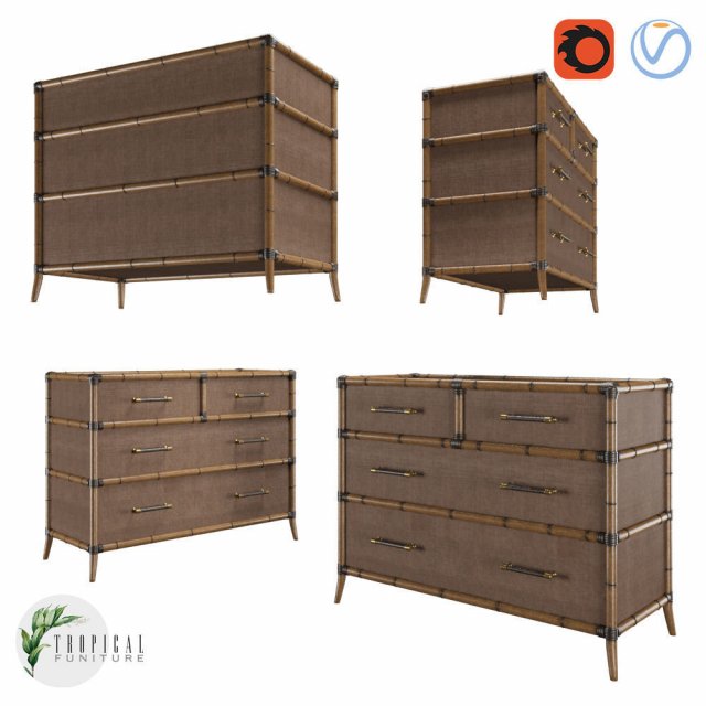 bermuda sands chest 3D Model .c4d .max .obj .3ds .fbx .stl .blend 