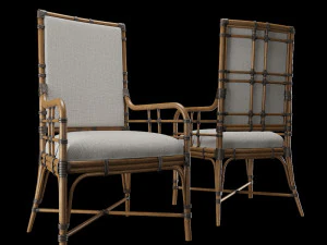 tropical - summer isle upholstered arm chair 3D Model