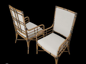 tropical - summer isle upholstered arm chair 3D Model