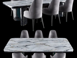 luxury - charisma dining table chair 3D Model