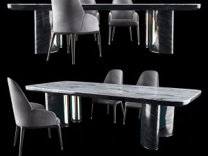 luxury - charisma dining table chair 3D Model