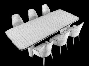 luxury - charisma dining table chair 3D Model