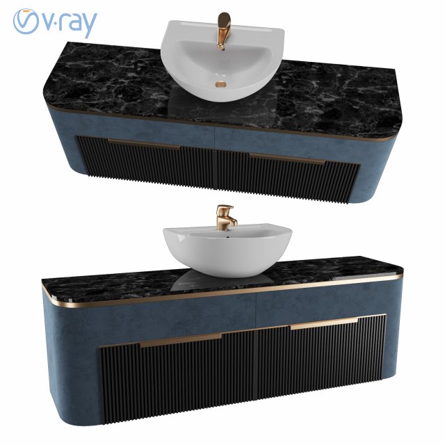luxury wash basin 01 3D Model .c4d .max .obj .3ds .fbx .stl .blend 