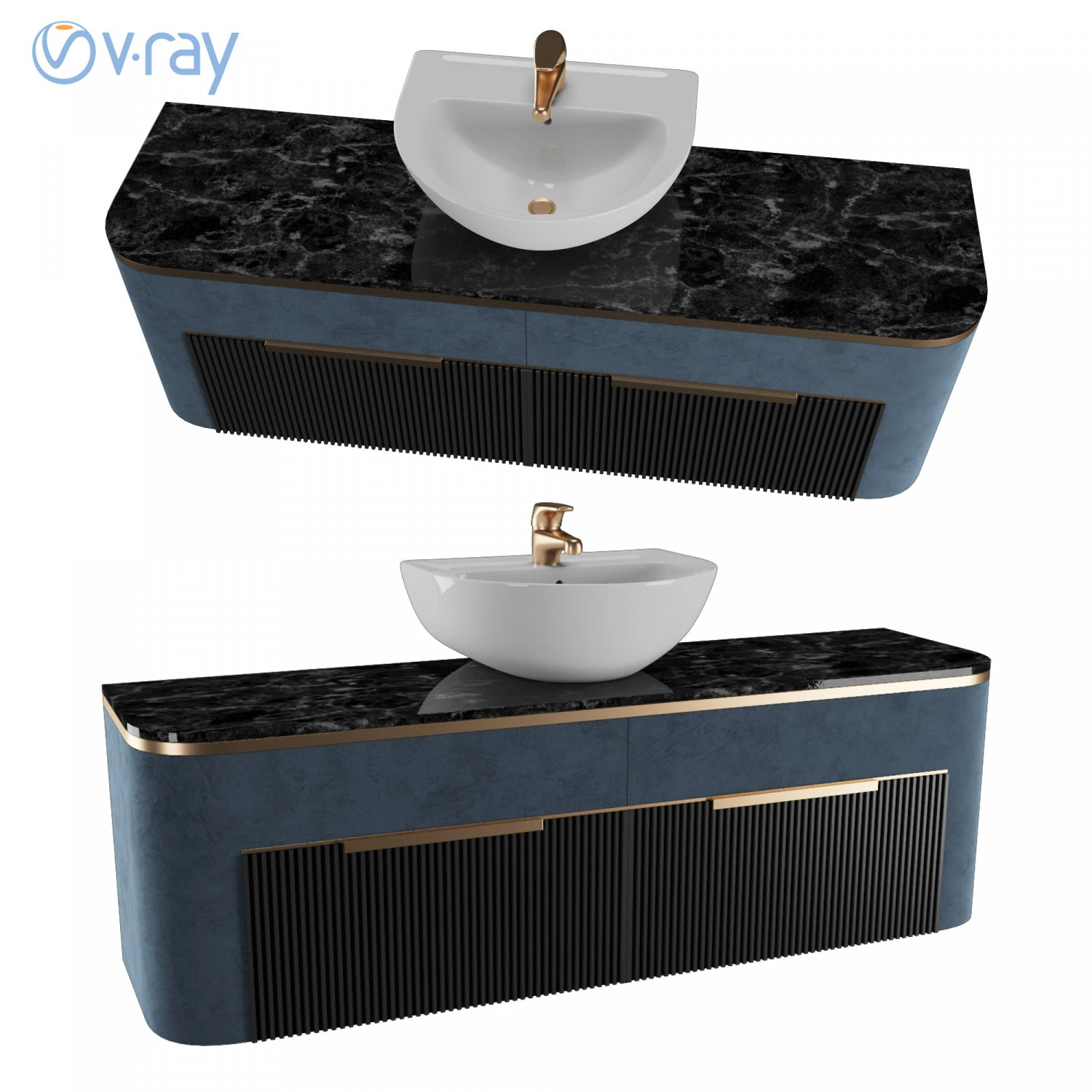 luxury wash basin 01 3D Model .c4d .max .obj .3ds .fbx .stl .blend