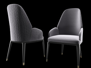 charisma collection-round table with marble top 3D 모델