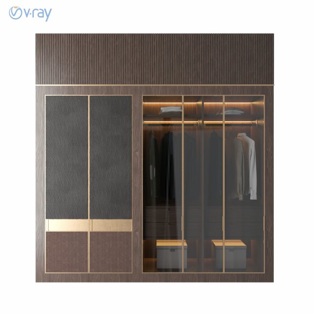 luxury - wardrobe 01 3D Model .c4d .max .obj .3ds .fbx .stl .blend 