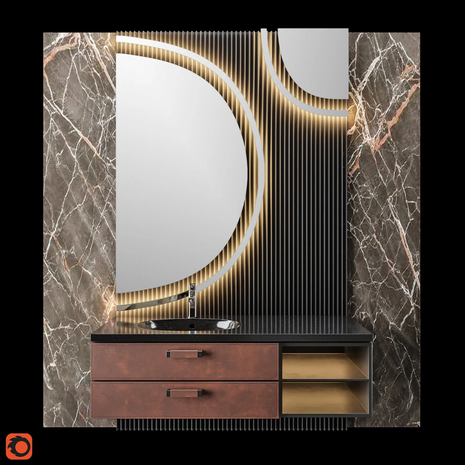 wash basin04 3D Model .c4d .max .obj .3ds .fbx .stl .blend