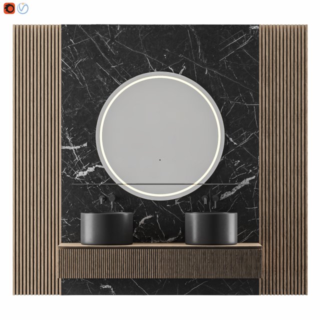 a stunning dark bathroom Model 3D .c4d .max .obj .3ds .fbx .stl .blend