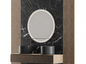 a stunning dark bathroom Model 3D
