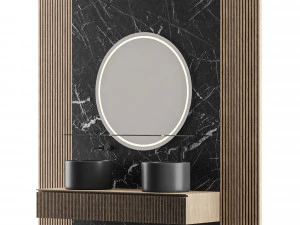 a stunning dark bathroom 3D Model