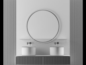a stunning dark bathroom Model 3D