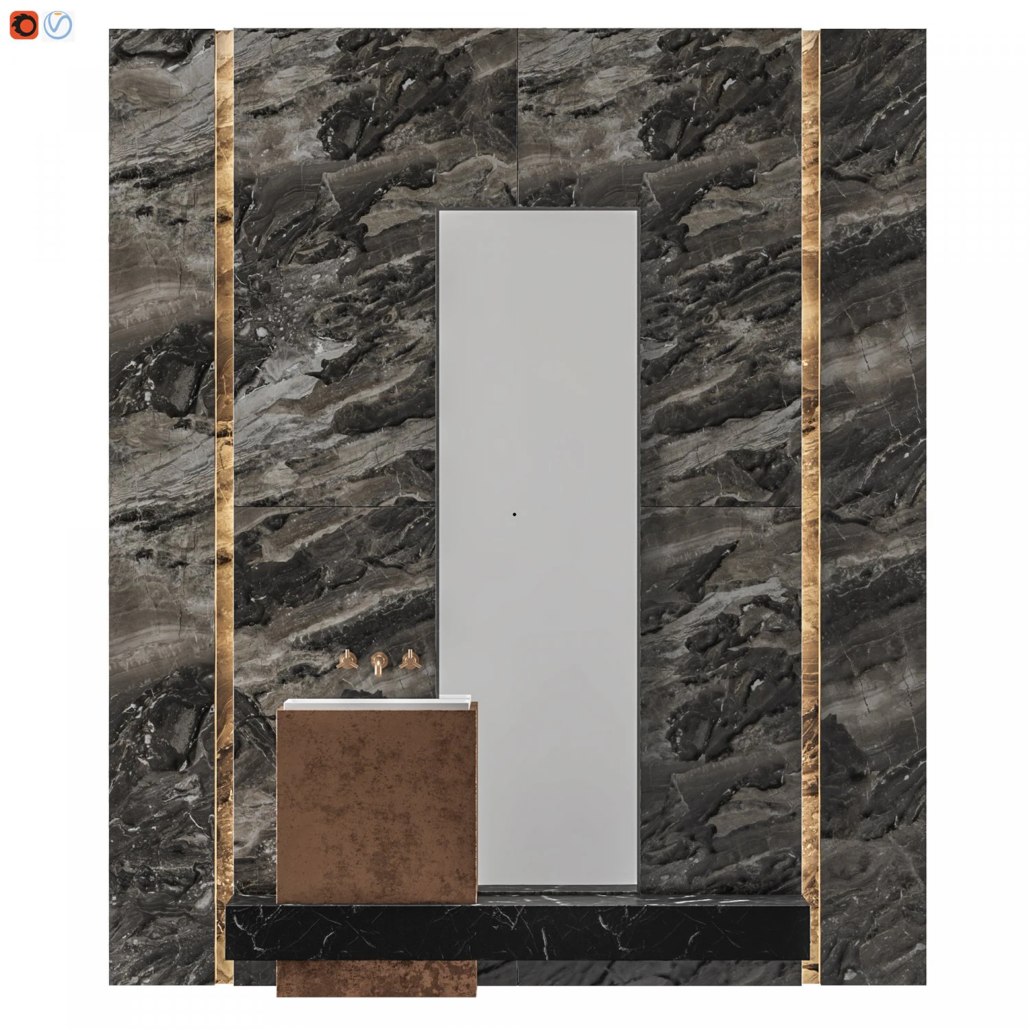 luxury - bathroom 01 3D Model .c4d .max .obj .3ds .fbx .stl .blend 