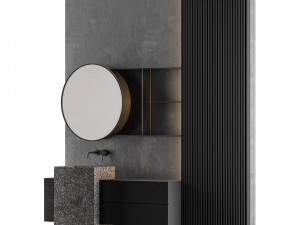 modern - gray bathroom02 3D Модель