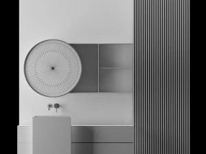 modern - gray bathroom02 3D Model