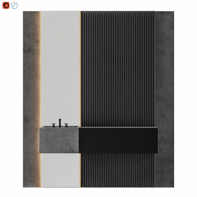 modern - bathroom black 3Dモデル .c4d .max .obj .3ds .fbx .stl .blend 
