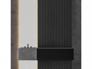 moderno - bagno nero Modello 3D