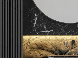 modern - black marble bathroom Modèle 3D