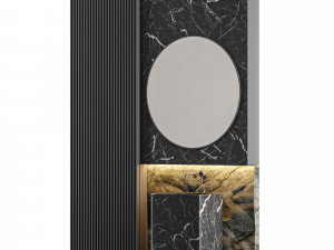 modern - black marble bathroom Modèle 3D