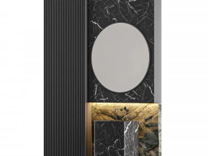 modern - black marble bathroom 3D Model