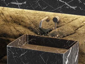 modern - black marble bathroom Modèle 3D