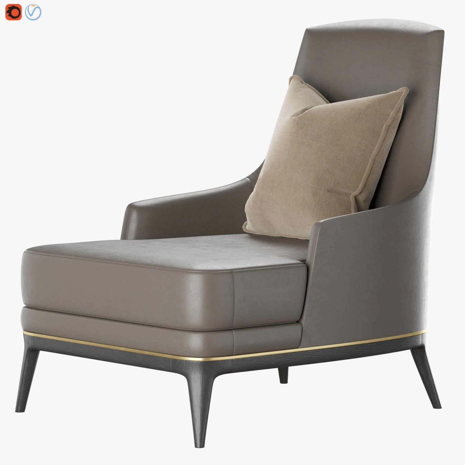 redd - armchair 3D Model .c4d .max .obj .3ds .fbx .stl .blend