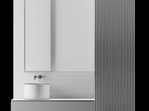 modern - gray bathroom 3D Model